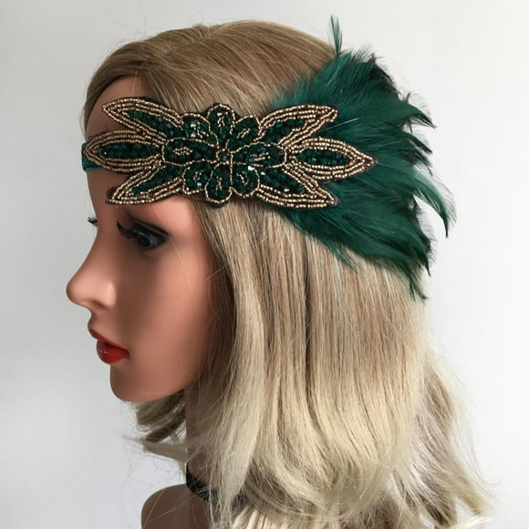 Accesorios de cabello de Lujo Hugo con Banda para El Cabello de Plumas Flapper