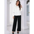 thumbnail image 4 of DARING DIVA Women's Point Collar Long Sleeve Office Shirt XS White, 4 of 6