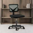 thumbnail image 5 of EcoNesxp Design Unique Haute Qualité Noir Mi-Dossier Sans Accoudoirs Support Lombaire Ergonomique Hauteur Réglable Pivotant Moderne Roues Bureau à Domicile, 5 of 5