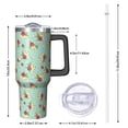 thumbnail image 2 of 40oz Pioneer Flower Floral Print Pattern Insulated Tumbler with Handle, BPA-Free Leak Proof Lid and Straws, Double Wall Vacuum, Hot 12h/Cold 34h, 2 of 6
