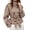 Khaki, variant on Women's Plaid Cropped Trench Coat Long Sleeve Stand Collar Double Breasted Jacket with Self Tie Belt Fall Casual Outwear,S