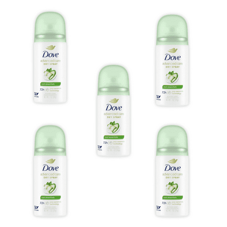 Dove Advanced Care Antiperspirant Deodorant Dry Spray Cool Essentials, 1 oz Travel Size (5 Pack)