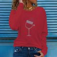 thumbnail image 2 of Tops de Otoño Para Mujer Tops Con Estampado de Navidad Moda Casual Rhinestone Blusa de Manga Larga Blusas de Cuello Redondo Camisas Odeerbi  ODB180557, 2 of 7