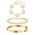thumbnail image 1 of Juego de joyería MPRAINBOW chapado en oro de 18K, 3 pulseras, 1 of 6