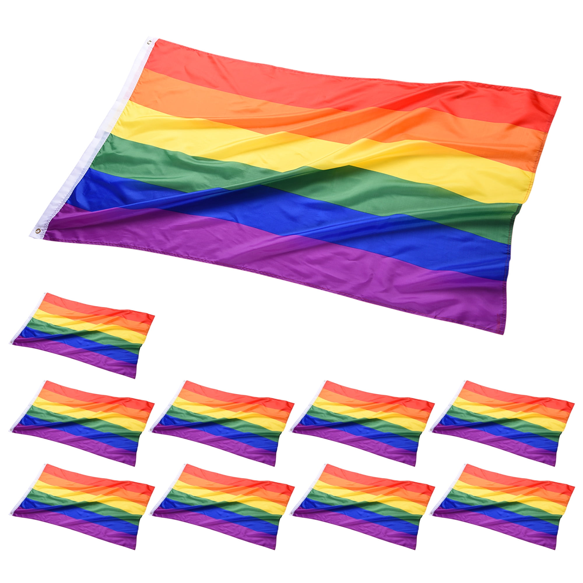 Gay Lesbian Pride Flag LGBT Rainbow Striped Event Pennant Banner 5' x 3' 