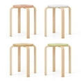 thumbnail image 1 of Gymax Tabourets Empilables Sans Dossier en Bois Courbé, 4 Pcs, Tabouret Empilable en Bois avec Hauts Ronds, 1 of 10