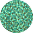 thumbnail image 1 of Ahgly Company Machine Washable Indoor Round Southwestern Turquoise Blue Country Area Rugs, 4' Round, 1 of 4