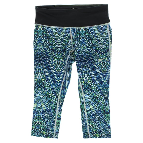Nike Women's Printed Epic Cropped Capris Black Xs, Color: Black/Multi Color