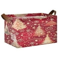 thumbnail image 2 of BZSMCE Collapsible Fabric Cube Storage Bins Christmas Trees Red Background Design Pattern Storage Box, 2 of 8