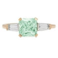 thumbnail image 7 of Three-Stone Engagement Ring for Women - 1.62ct Simulated Green Diamond in 14K Yellow Gold Promise Ring, 7 of 7