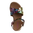 thumbnail image 5 of Kensie Girl Open Toe Kids Sandal with Straps White Sole, Black Multi, 4, 5 of 7