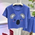 thumbnail image 6 of KPOPLK Summer Toddler Girl Clothes Girl Clothes 3 6 12 18 24 Months 2T 3T Toddler Baby Girl Summer Clothes Short Sleeves T-Shirt Tops + Shorts Cute Outfits Set(12-18 Months,Blue), 6 of 6