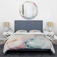 thumbnail image 3 of Designart "Solitary Reflections in Blush Tones V" Abstract Liquid Ink Bedding Covert Set - Modern Blue Abstract Bed Set With 1 Sham, 3 of 6