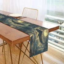 Yayeee Table Runner 70 inches Long Home Kitchen Dinning Party Decoration, Whale and Moon