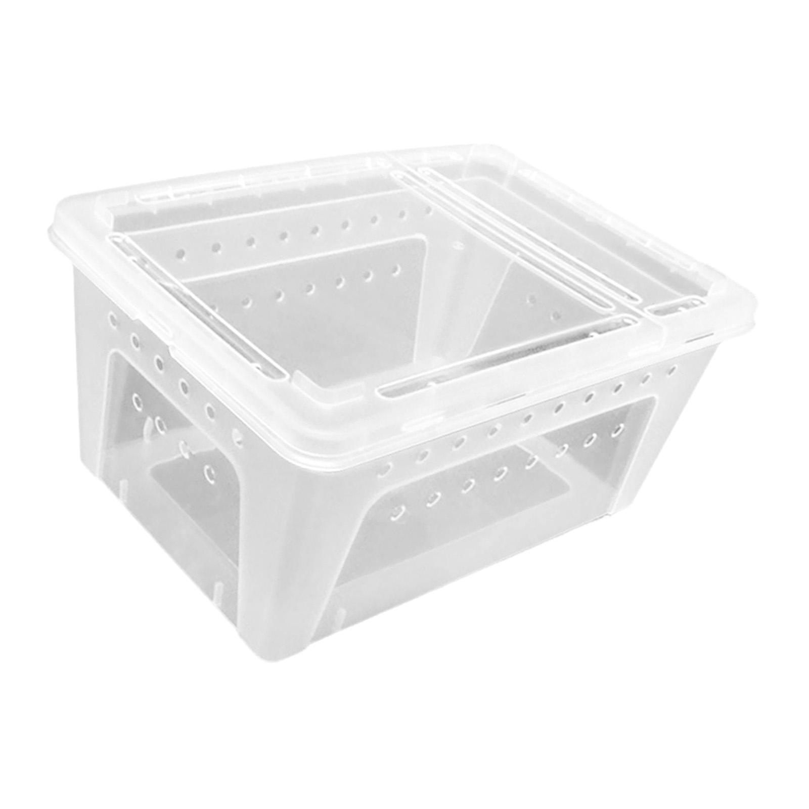 Fzaqwen Reptile Terrarium Enclosure Double Opening Turtle Habitat Sturdy Reptile Breeding Box Container for Terrapin Amphibians Snake Clear