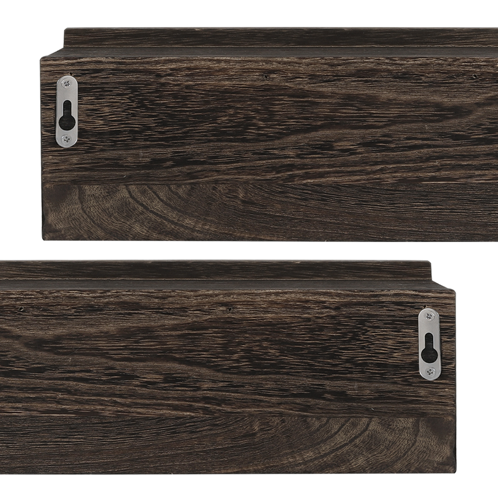 Oumilen 4 Hook Coat Hook Floating Wall Mounted Shelves, 2 Count, 10 lb Limit