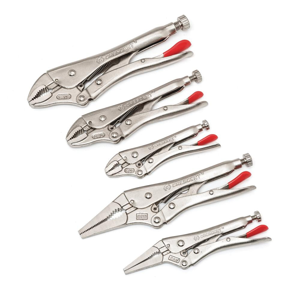 Curved Jaw W/Wire Cutter; Carded; Nickel-Plated Crescent; Tool; Locking Pliers; 7 In Pack of 2 
