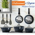 thumbnail image 3 of Open Box NutriChef 11 Piece Nonstick Diamond Pattern Cookware Set, Dark Blue, 3 of 7