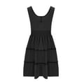 thumbnail image 5 of Nrmvnmi Women Summer Dresses Sleeveless Casual Loose Swing Button Down Midi Dress with Pockets Black-2XL, 5 of 6