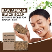 Herboganic Raw African Black Soap 6 Oz, (Pack of 12)