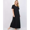 thumbnail image 2 of Real Essentials 3 Pack: Women's Soft Maxi Long Nightshirt Short Sleeve Soft Nightgown Sleep Dress (Available in Plus Size), 2 of 7