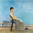thumbnail image 2 of Max Klinger 15x15 Gold Ornate Wood Frame and Double Matted Museum Art Print Titled - Portrait of a Roman Woman on a Flat Roof in Rome (1891), 2 of 4