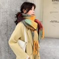 thumbnail image 4 of Bufanda cálida de cachemira con borlas para otoño e invierno para mujer, cálida y gruesa, de doble cara, con colores a juego, 4 of 5