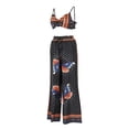 thumbnail image 2 of ITFABS Women Clothes Set, Butterfly Printed Pattern Tops and Long Pants, 2 of 8