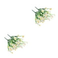 thumbnail image 2 of Wosthever Paquete de flores artificiales Plantas falsas para exteriores Resistente a los rayos Ramo de crisantemo salvaje Sin decoloración Blanco 2Conjunto, 2 of 6