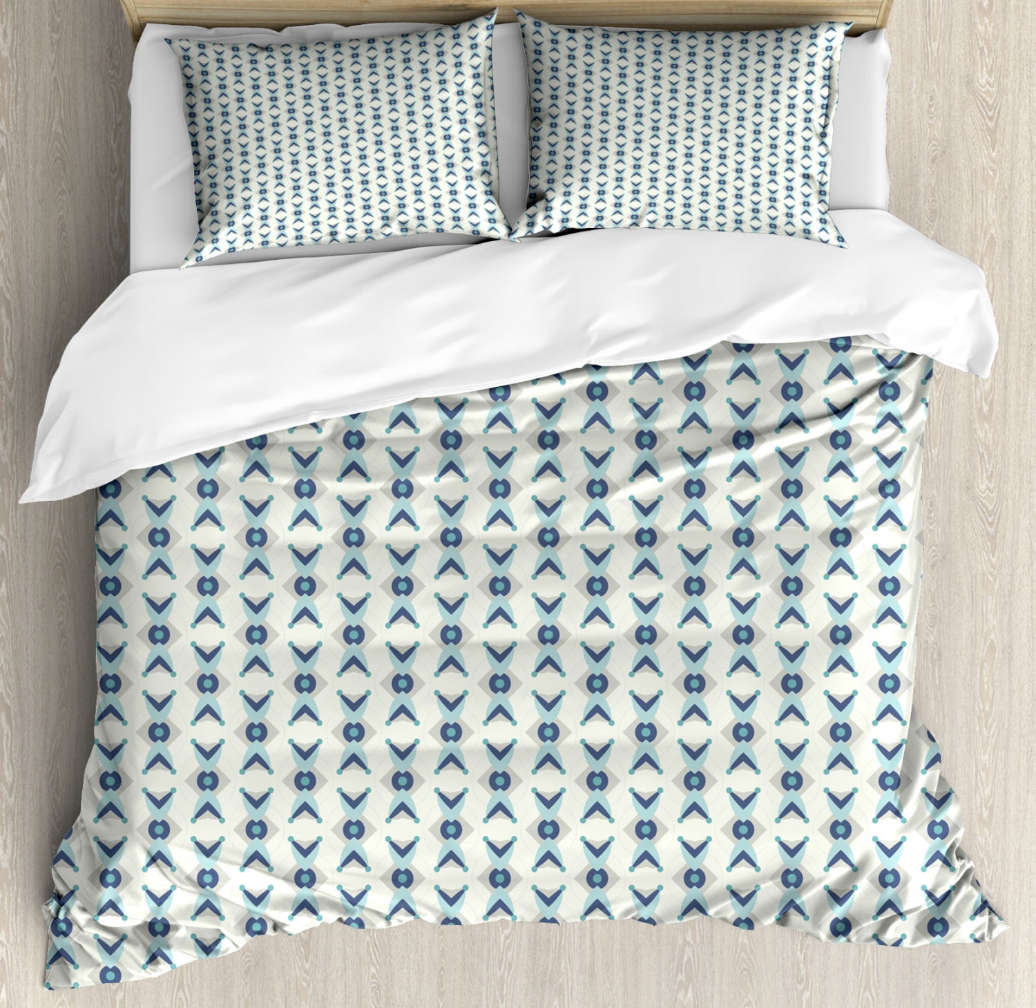 Navy And Teal King Size Duvet Cover Set Abstract Flowers With