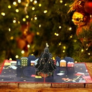 Cheers 3D Tree Pattern Christmas Card Paper Hidden Design Carte de vacances pour amis
