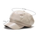 thumbnail image 6 of Minzimin Womens PU Leather Newsboy Cap 8 Panel Paperboy Newsie Cap Bakerboy Beret Cabbie Hat, 6 of 7