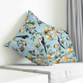 thumbnail image 4 of Throw Pillow Covers 24x24 Inch, Lemon Bird Decorative Pillow Cases for Couch Sofa Bed, Blue Watwecolor Spring Summer Flowers Leaf Cotton Linen Square Home Decor Pillowcases with Hidden Zipper, 4 of 7