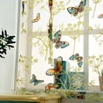 thumbnail image 5 of 1 Pièce Rideaux Romains Papillon Imprimer Voile Rideaux à Volants Rideau Transparent, Vert,100cmx120cm, 5 of 5