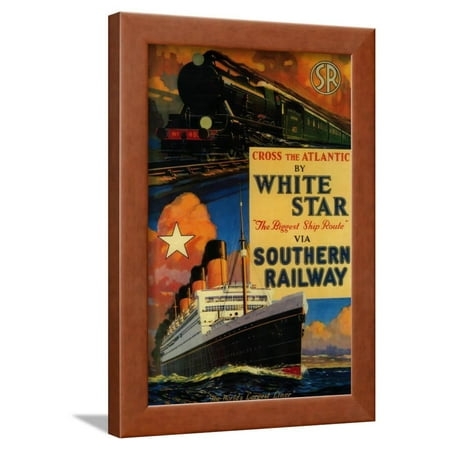 European Gift Bar Star - White Star SR Vintage Poster - Europe Framed Print Wall Art By Lantern Press