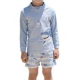 thumbnail image 4 of Boys Outfits 2 Piece Graphic Print Crew Neck Long Sleeve Sun Protection Swimsuit And Trunks Baby Boys' Clothing Sets Size 8-9 Years, 4 of 4