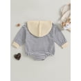thumbnail image 4 of Bagilaanoe Newborn Baby Girl Boy Oversized Romper Sweatshirt Long Sleeve Bodysuit Stripe Print Pullover 3M 6M 9M 12M 18M 24M Infant Casual Tee Tops, 4 of 8