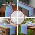 thumbnail image 5 of Burlap Table Runner 70 Inches Long, Blue to Purple Ombre Gradient Shadow Non-Slip Kitchen Table Runners for Dining Room Everyday Use Party Table Decorations Modern Minimalism Art, 5 of 9