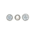 thumbnail image 2 of Hot Silver Men's Classic Pearl and Crystal, Surgical Steel 22G Nose Stud Trio, 3 Pieces, 2 of 7