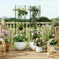 thumbnail image 4 of GloryStar Black Metal Garden Trellis, Heavy Duty Rustproof Plant Support for Climbing Roses, Vegetables and Vines, Outdoor Decorative Trellis Panel for Flower Gardens, 4 of 6