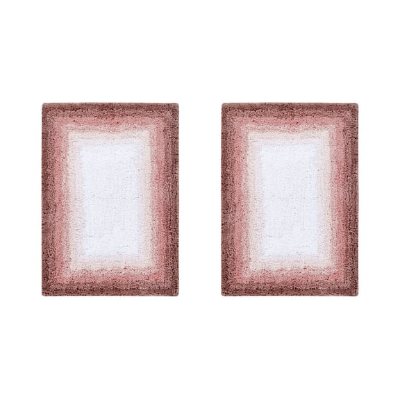 Better Trends 2 Piece Bathroom Rug Set, 100% Cotton, Extra Soft Tufted Bath Mat, Water Absorbent & Non Slip Bath Rug, (Rose) Torrent Collection