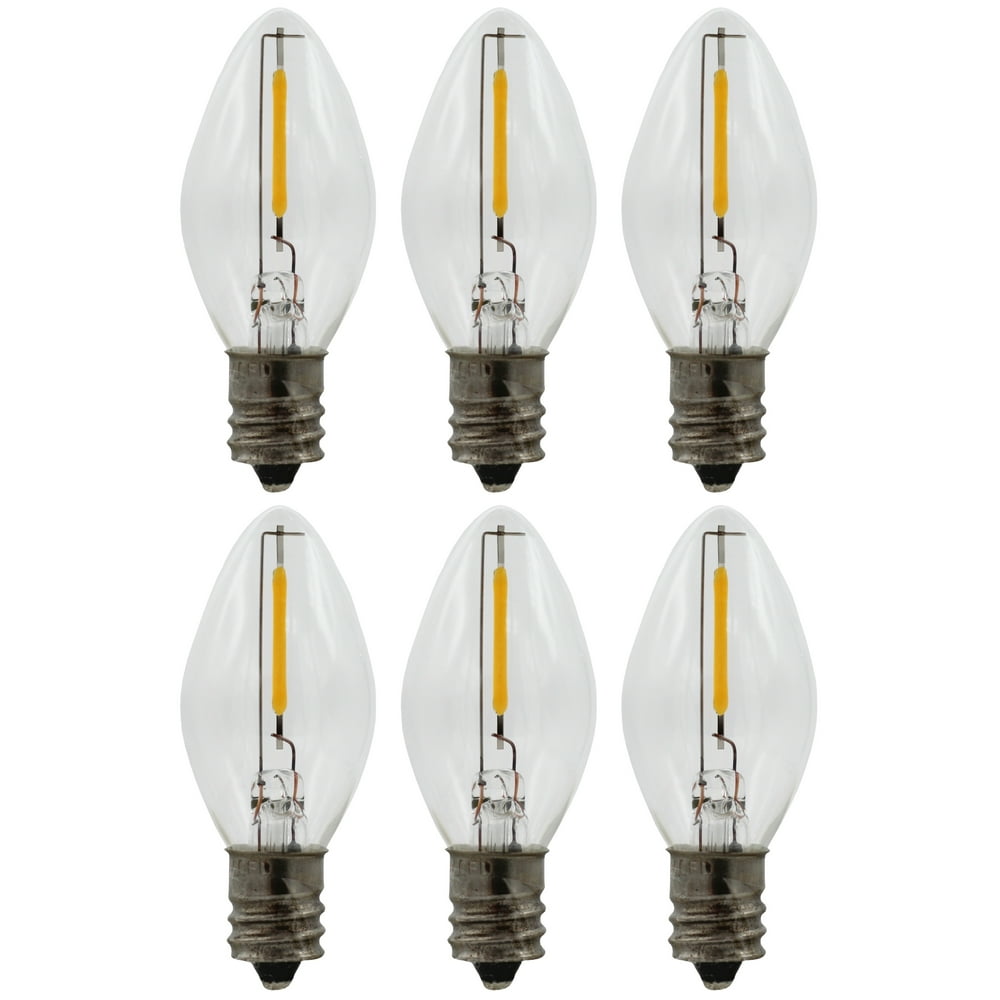 LED Night Light Bulbs (6 Pack), C7 Replacement Light Bulbs 7W