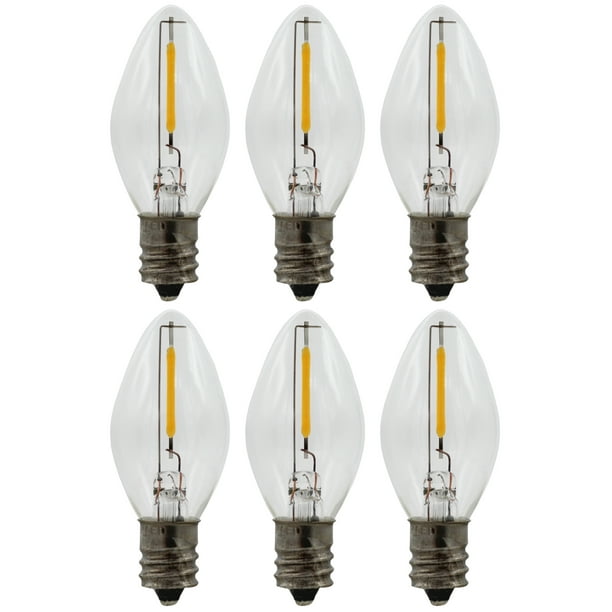 Led Night Light Bulbs 6 Pack C7 Replacement Light Bulbs 7w Equivalent White Warm 2700k Christmas String Lights Electric Window Candles Walmart Com Walmart Com