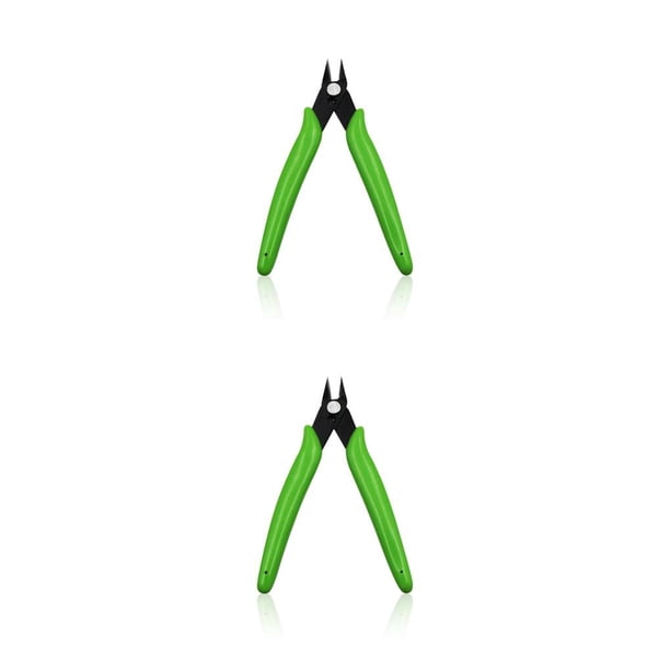 Kenally Alicates diagonales para pelar cables, alicates para romper, fabricación de joyas, bricolaje, reparación de acero al carbono, pinza Verde 2Conjunto