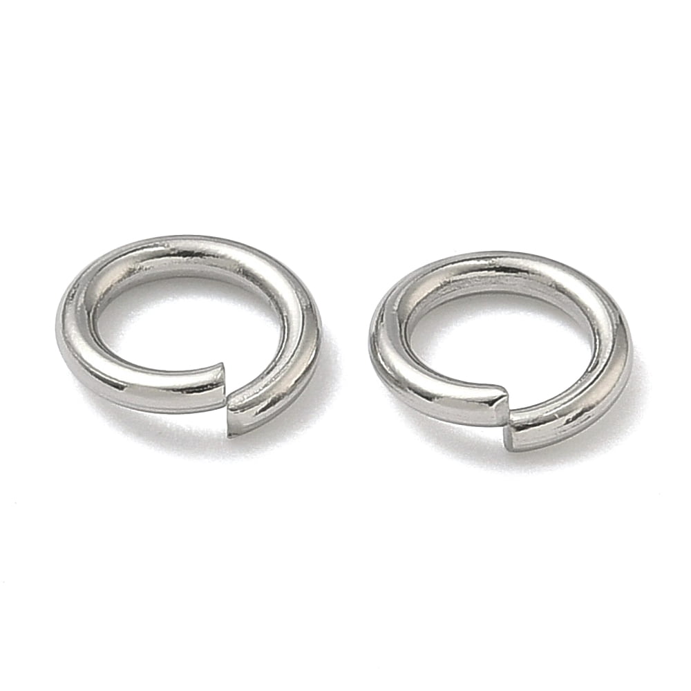 Resistant 304 Stainless Steel Open Jump Rings Round Stainless Steel Color 8x1.3mm 16 Gauge Inner Diameter: 5.4mm