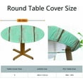 thumbnail image 2 of Wooden Boards Tablecloth Round Old Blue Painted Striped Planks Waterproof Wipeable Table Cloth Cover Table Pad Cover for Dining Room Fitted Table 40-44 inch, 2 of 6
