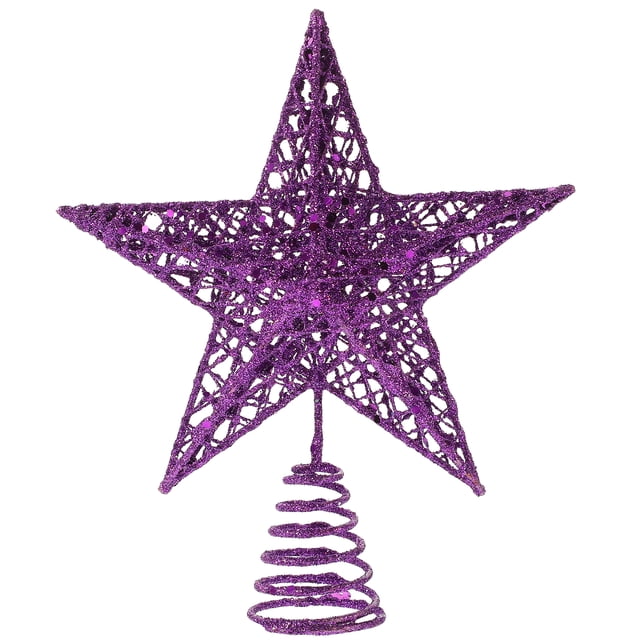 Metal Christmas Topper Star Star brillando Arte Hollow Star Ornament