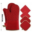 thumbnail image 2 of Oven And Holders 6pcs Kitchen Oven High Heat Extra Long Oven And Potholder With Silicone For Cooking, 2 of 6