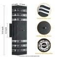 thumbnail image 3 of GEYANG dusk to dawn outdoor wall lamp, 3-story black outdoor light emitting above and below, waterproof modern wall lamp, suitable for home gardens, terraces, courtyards, and porches, 3 of 5