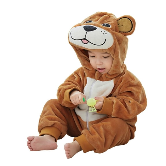 Toddler Baby Cute Hooded Jumpsuit Cartoon Animal Outfit Baby Bodysuit Long Sleeve Baby Fall Outfits Clothes 3-4 Years